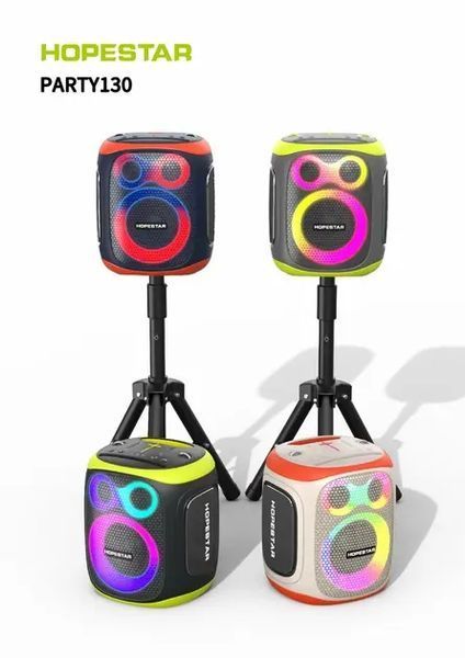Портативна бездротова колонка Bluetooth Hopestar Party 130 з 2 Мікрофоном Караоке | 120Вт, Bluetooth 00017845 фото