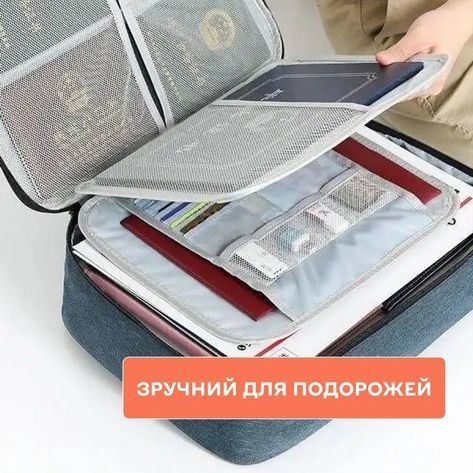 Дорожный кейс сумка органайзер для хранения документов и гаджетов с кодовым замком. Цвет: синий 00018424 фото