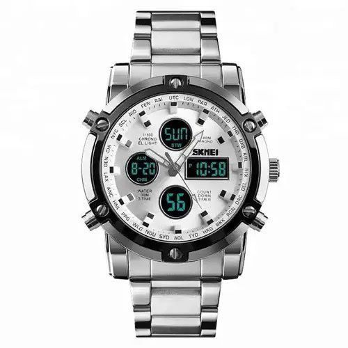 Часы наручные мужские SKMEI 1389SI SILVER, брендовые мужские часы. Цвет: серебряный 00022037 фото