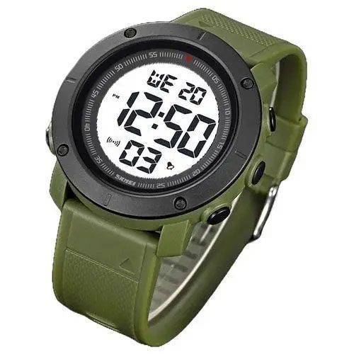 Часы наручные мужские SKMEI 2122AGWT ARMY GREEN-WHITE, армейские часы противоударные. Цвет: зеленый 00022067 фото