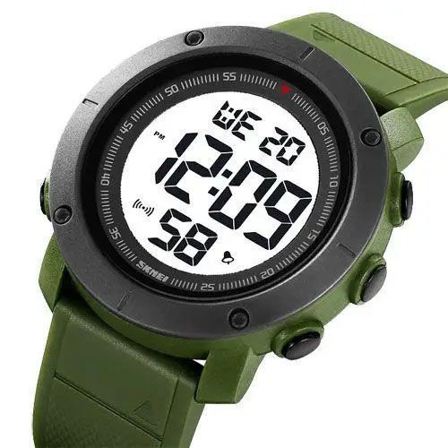 Часы наручные мужские SKMEI 2122AGWT ARMY GREEN-WHITE, армейские часы противоударные. Цвет: зеленый 00022067 фото