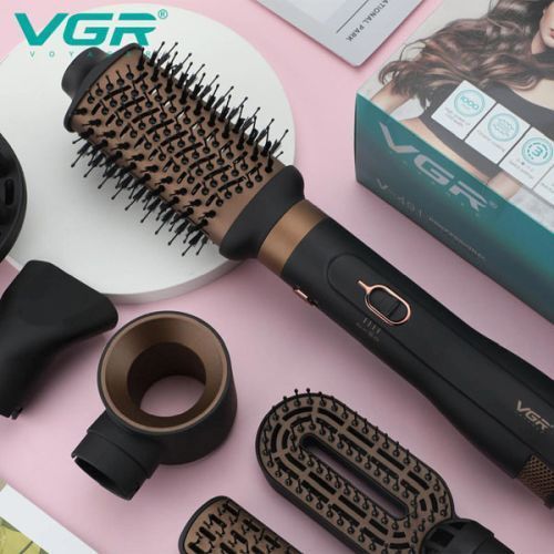 Фен стайлер для укладки и завивки волос VGR V-491 6 в 1, Professional, 1000 Вт, Фен с насадками 00014473 фото