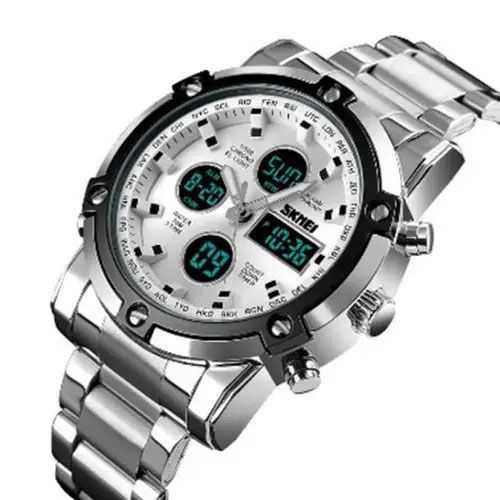 Часы наручные мужские SKMEI 1389SI SILVER, брендовые мужские часы. Цвет: серебряный 00022037 фото