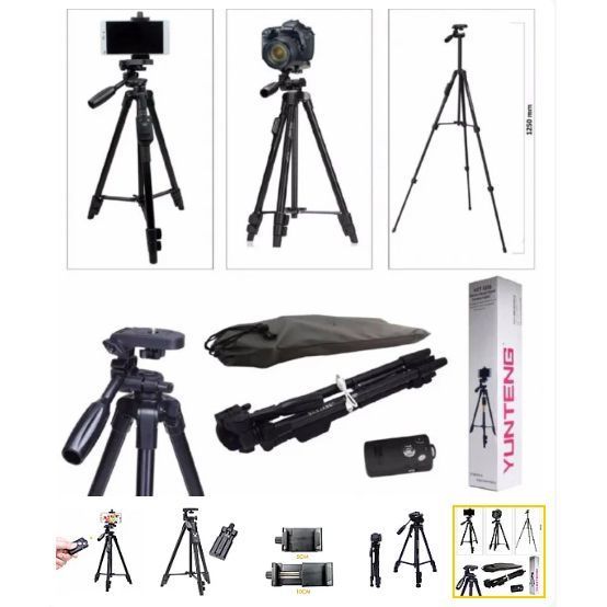 Штатив + пульт дистанційного керування для камери та телефону TRIPOD 3388, штатив тринога, підлоговий штатив, студійна стійка 00012597 фото