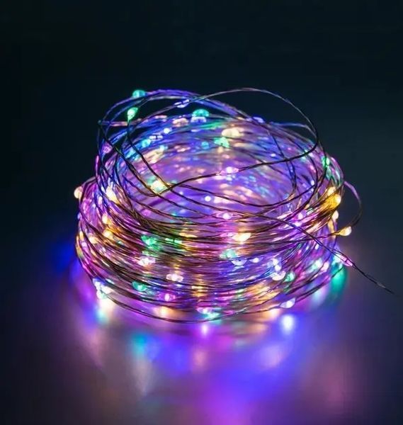 Xmas гірлянда 50 Led 5M(Copper) на мідному дроті (Крапля роси) M MULTI працює від батарей + USB Мультицвет 00024821 фото