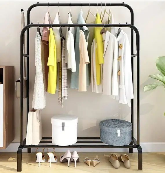 Подвійна стійка для одягу чорного кольору Double floor Hanger 00014245 фото