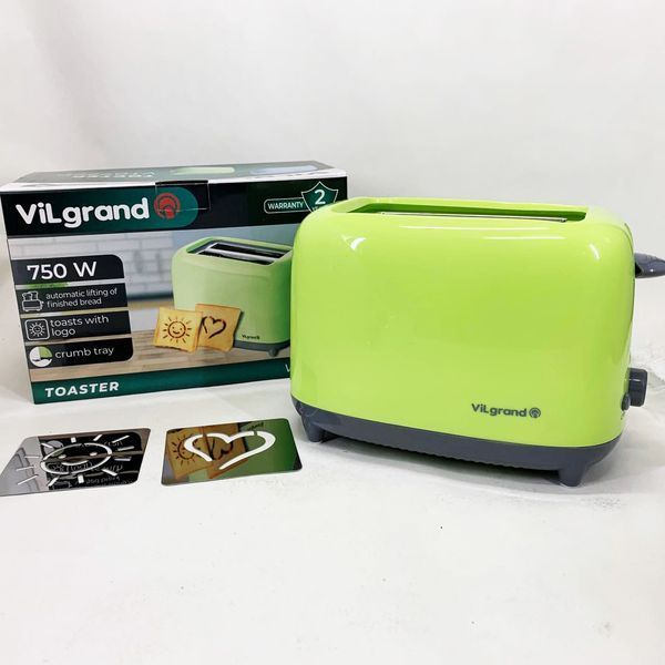Тостер VILGRAND VT0722P. Цвет: зеленый 00020143 фото