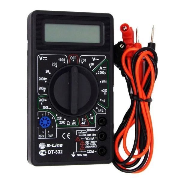 Мультиметр цифровой тестер Digital DT-832 со звуковой прозвонкой, тестер напряжения цифровой 00017263 фото