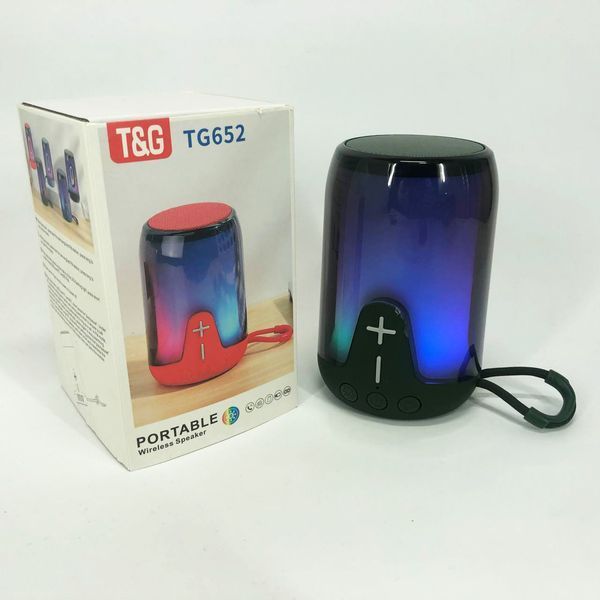 Портативна колонка TG652 5W з RGB підсвічуванням та ремінцем, колонка з акумулятором блютуз. Колір: зелений 00017207 фото