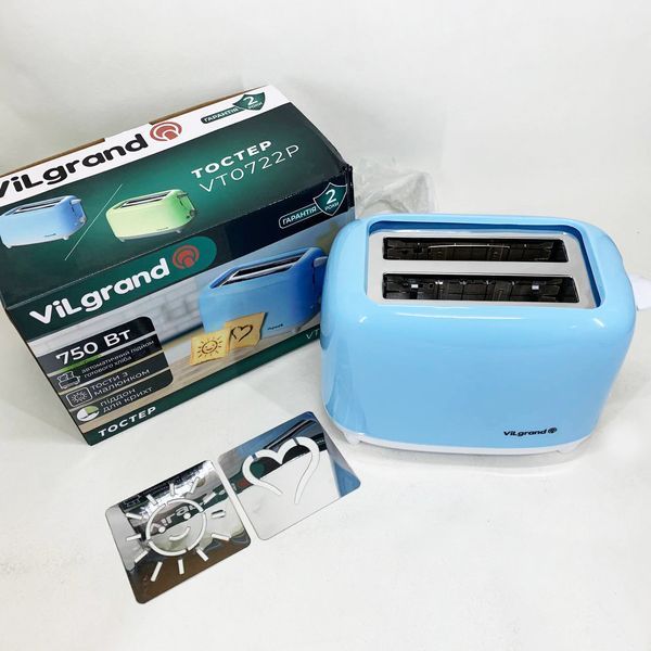 Тостер VILGRAND VT0722P. Цвет: голубой 00019400 фото