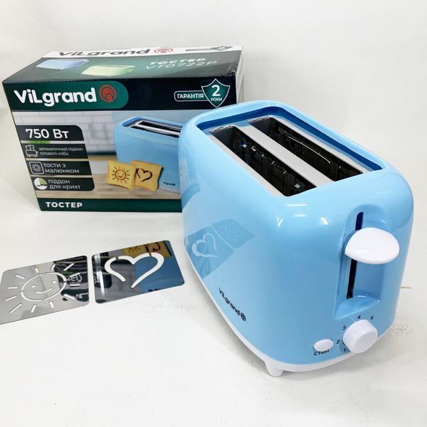 Тостер VILGRAND VT0722P. Цвет: голубой 00019400 фото