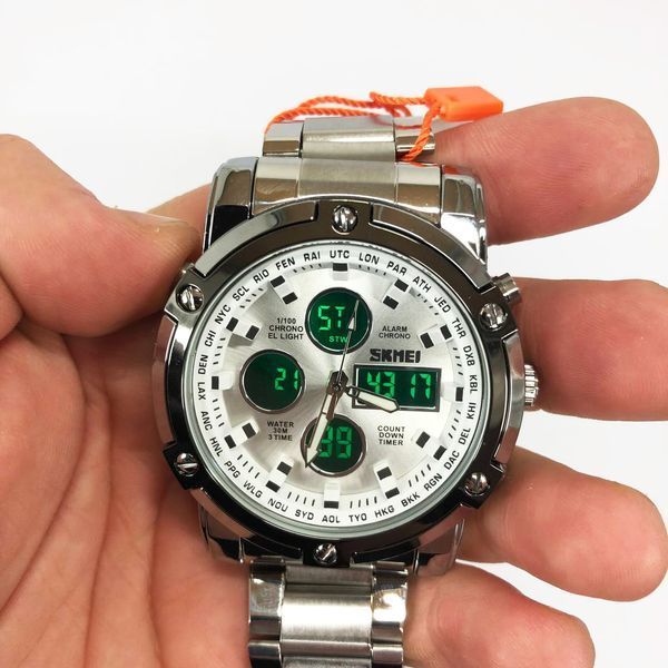 Часы наручные мужские SKMEI 1389SI SILVER, брендовые мужские часы. Цвет: серебряный 00022037 фото
