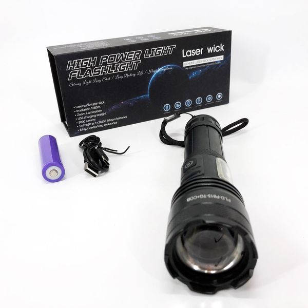 Фонарик PLD-P815 White Laser LED PM10-TG+COB, Фонарик тактический аккумуляторный ручной 00022949 фото