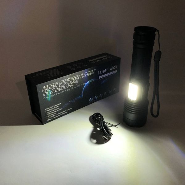 Фонарик PLD-P815 White Laser LED PM10-TG+COB, Фонарик тактический аккумуляторный ручной 00022949 фото