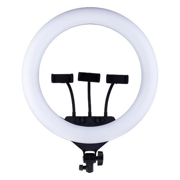 Кольцевая LED лампа RGB MJ45 Ring 45 см комплектация адаптер со встроенным кабелем, держатели для телефона, пульт 00023199 фото