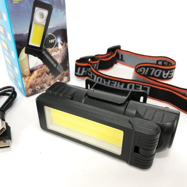 Фонарь WORKLIGHT 2 в 1 5305-COB(WHITE+YELLOW), Мощный фонарь для рыбалки, Мощный фонарь на голову 00023072 фото
