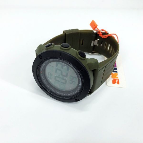 Часы наручные мужские SKMEI 2122AGWT ARMY GREEN-WHITE, армейские часы противоударные. Цвет: зеленый 00022067 фото