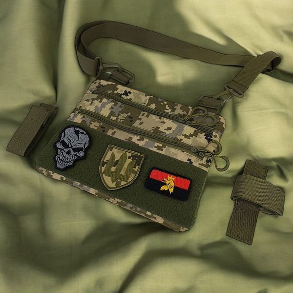 Сумка-кобура пиксель камуфляж, тактическая мужская сумка из ткани кордуры AOR -1 00018466 фото