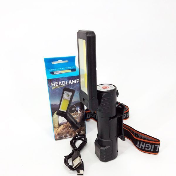 Фонарь WORKLIGHT 2 в 1 5305-COB(WHITE+YELLOW), Мощный фонарь для рыбалки, Мощный фонарь на голову 00023072 фото