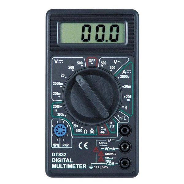 Мультиметр цифровой тестер Digital DT-832 со звуковой прозвонкой, тестер напряжения цифровой 00017263 фото