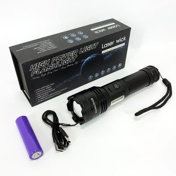 Фонарик PLD-P815 White Laser LED PM10-TG+COB, Фонарик тактический аккумуляторный ручной 00022949 фото