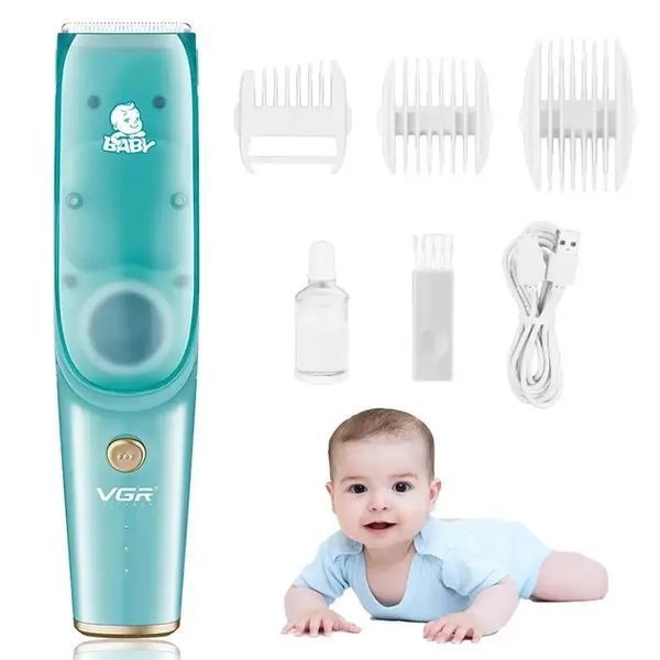 Безшумна машинка для стрижки дітей та немовлят VGR Baby V-151, Бездротовий тример 3 насадки з витяжкою 00021662 фото