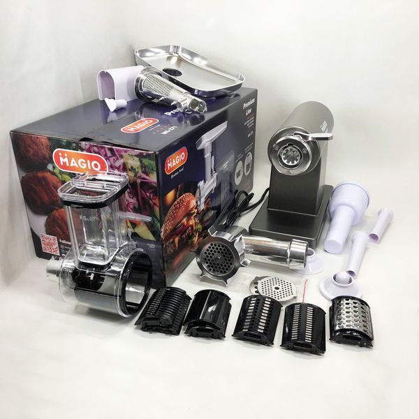 Мясорубка MAGIO MG-271 Premium Line, Электрическая мясорубка с насадками, Электромясорубка для шинковки 00018703 фото
