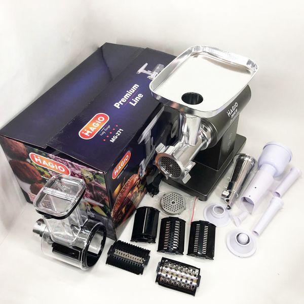 Мясорубка MAGIO MG-271 Premium Line, Электрическая мясорубка с насадками, Электромясорубка для шинковки 00018703 фото