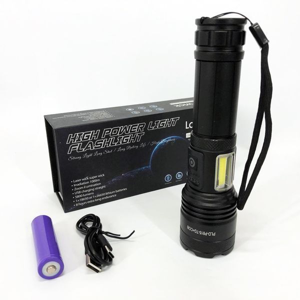 Фонарик PLD-P815 White Laser LED PM10-TG+COB, Фонарик тактический аккумуляторный ручной 00022949 фото