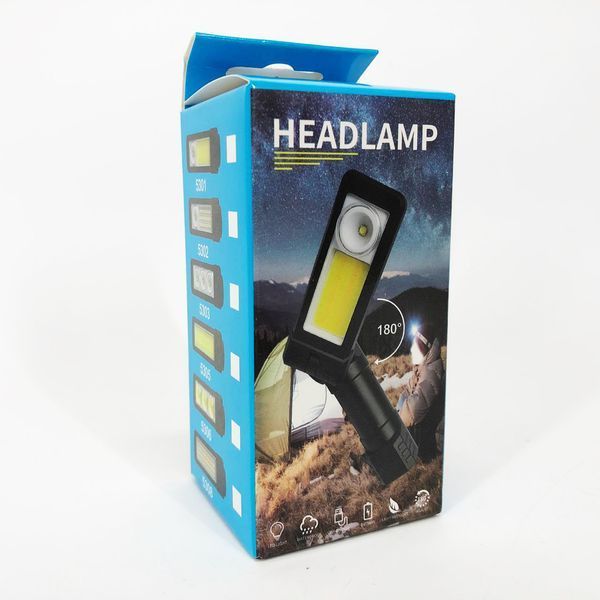 Фонарь WORKLIGHT 2 в 1 5305-COB(WHITE+YELLOW), Мощный фонарь для рыбалки, Мощный фонарь на голову 00023072 фото