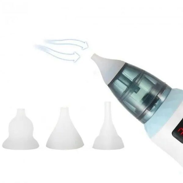 Аспіратор дитячий акумуляторний 2-в-1 BABY NOSE з LED-дисплеєм та регулятором потужності (WO-19) 00015945 фото
