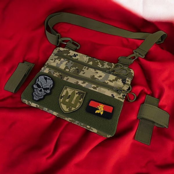 Сумка-кобура пиксель камуфляж, тактическая мужская сумка из ткани кордуры AOR -1 00018466 фото