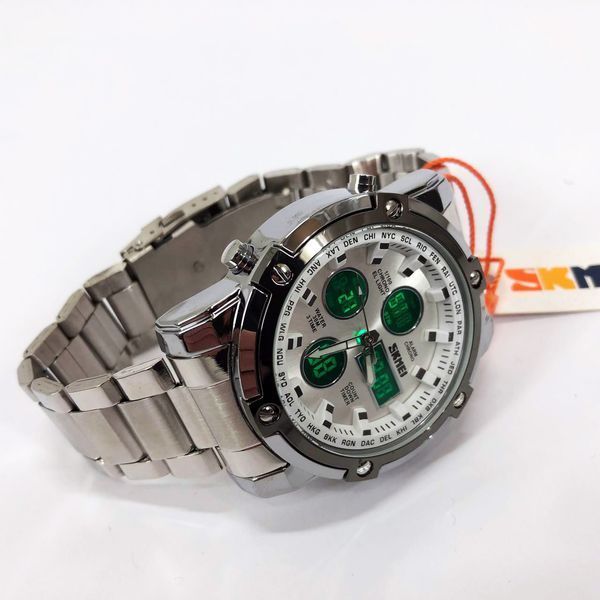 Часы наручные мужские SKMEI 1389SI SILVER, брендовые мужские часы. Цвет: серебряный 00022037 фото