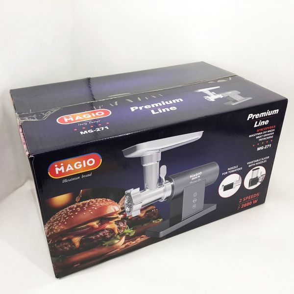 Мясорубка MAGIO MG-271 Premium Line, Электрическая мясорубка с насадками, Электромясорубка для шинковки 00018703 фото
