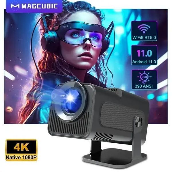 Проектор SmartTV домашний кинотеатр UltraHD HY320 4K Android 11 WI-FI6 Bluetooth HDMI 150" FullHD 300ANSI черный 00018047 фото