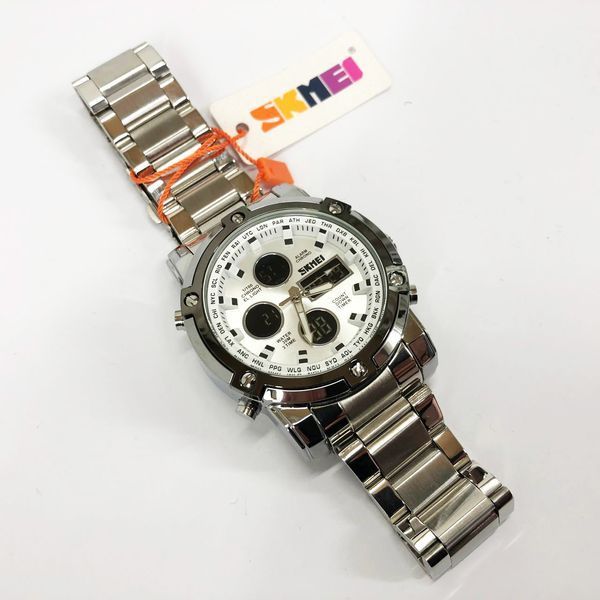Часы наручные мужские SKMEI 1389SI SILVER, брендовые мужские часы. Цвет: серебряный 00022037 фото
