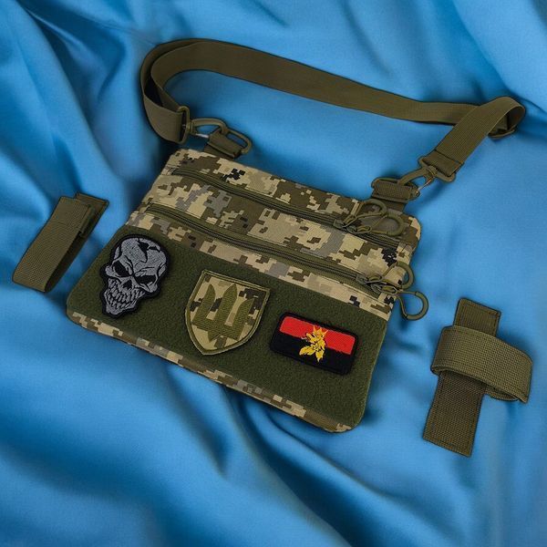 Сумка-кобура пиксель камуфляж, тактическая мужская сумка из ткани кордуры AOR -1 00018466 фото