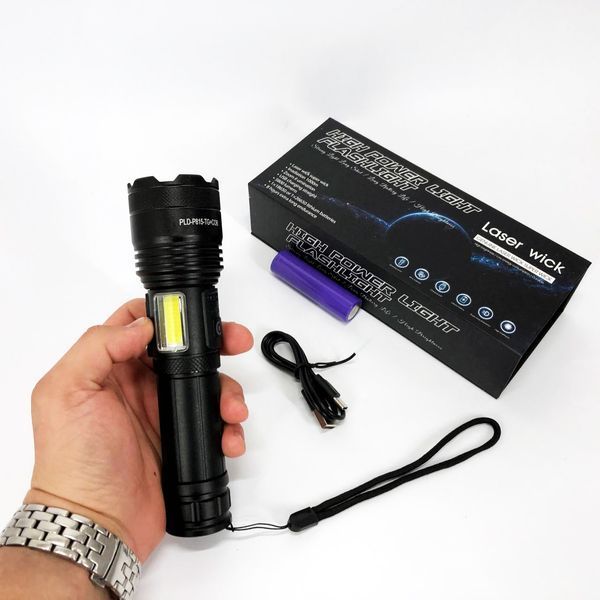 Фонарик PLD-P815 White Laser LED PM10-TG+COB, Фонарик тактический аккумуляторный ручной 00022949 фото