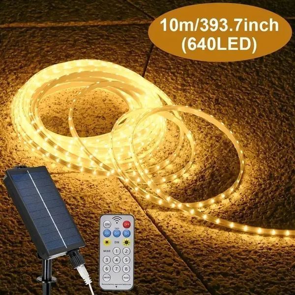 LED гирлянда с солнечной батареей 10 м (теплый белый свет) 00024627 фото