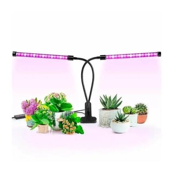 Світлодіодна фітолампа Grow Light для вирощування рослин, розсади Повний спектр 2 голови 00012887 фото