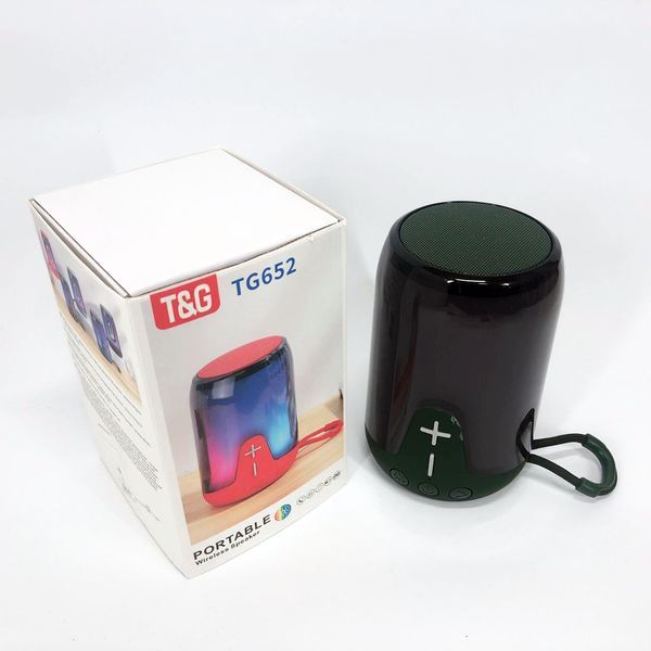 Портативна колонка TG652 5W з RGB підсвічуванням та ремінцем, колонка з акумулятором блютуз. Колір: зелений 00017207 фото