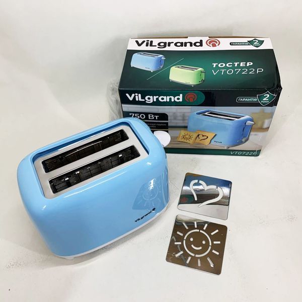 Тостер VILGRAND VT0722P. Цвет: голубой 00019400 фото