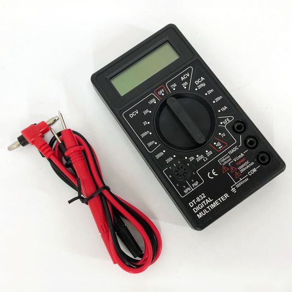 Мультиметр цифровой тестер Digital DT-832 со звуковой прозвонкой, тестер напряжения цифровой 00017263 фото