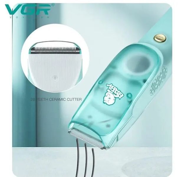 Безшумна машинка для стрижки дітей та немовлят VGR Baby V-151, Бездротовий тример 3 насадки з витяжкою 00021662 фото
