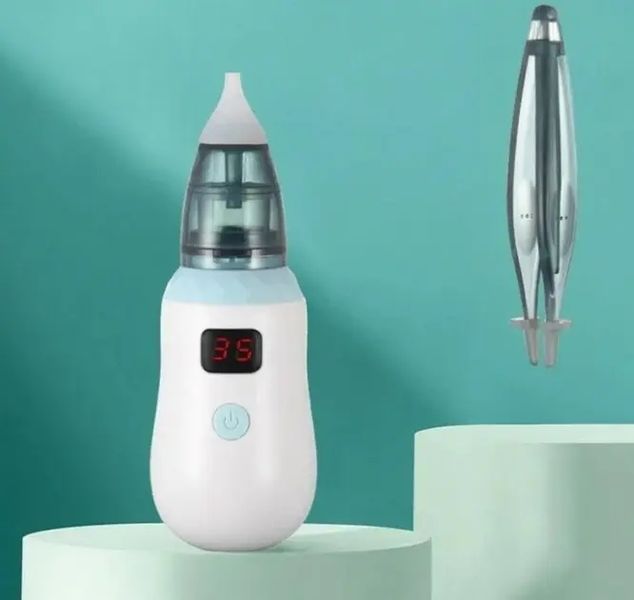 Аспіратор дитячий акумуляторний 2-в-1 BABY NOSE з LED-дисплеєм та регулятором потужності (WO-19) 00015945 фото