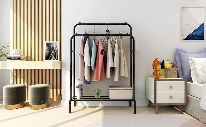 Подвійна стійка для одягу чорного кольору Double floor Hanger 00014245 фото
