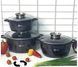 Набор кастрюль Higher Kitchen НК-301 с гранитным антипригарным покрытием 8 предметов 00020377 фото 6