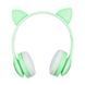 Беспроводные наушники с кошачьими ушками и RGB подсветкой Cat VZV 23M. Цвет: зеленый 00023808 фото 7