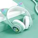 Беспроводные наушники с кошачьими ушками и RGB подсветкой Cat VZV 23M. Цвет: зеленый 00023808 фото 4