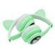 Беспроводные наушники с кошачьими ушками и RGB подсветкой Cat VZV 23M. Цвет: зеленый 00023808 фото 10